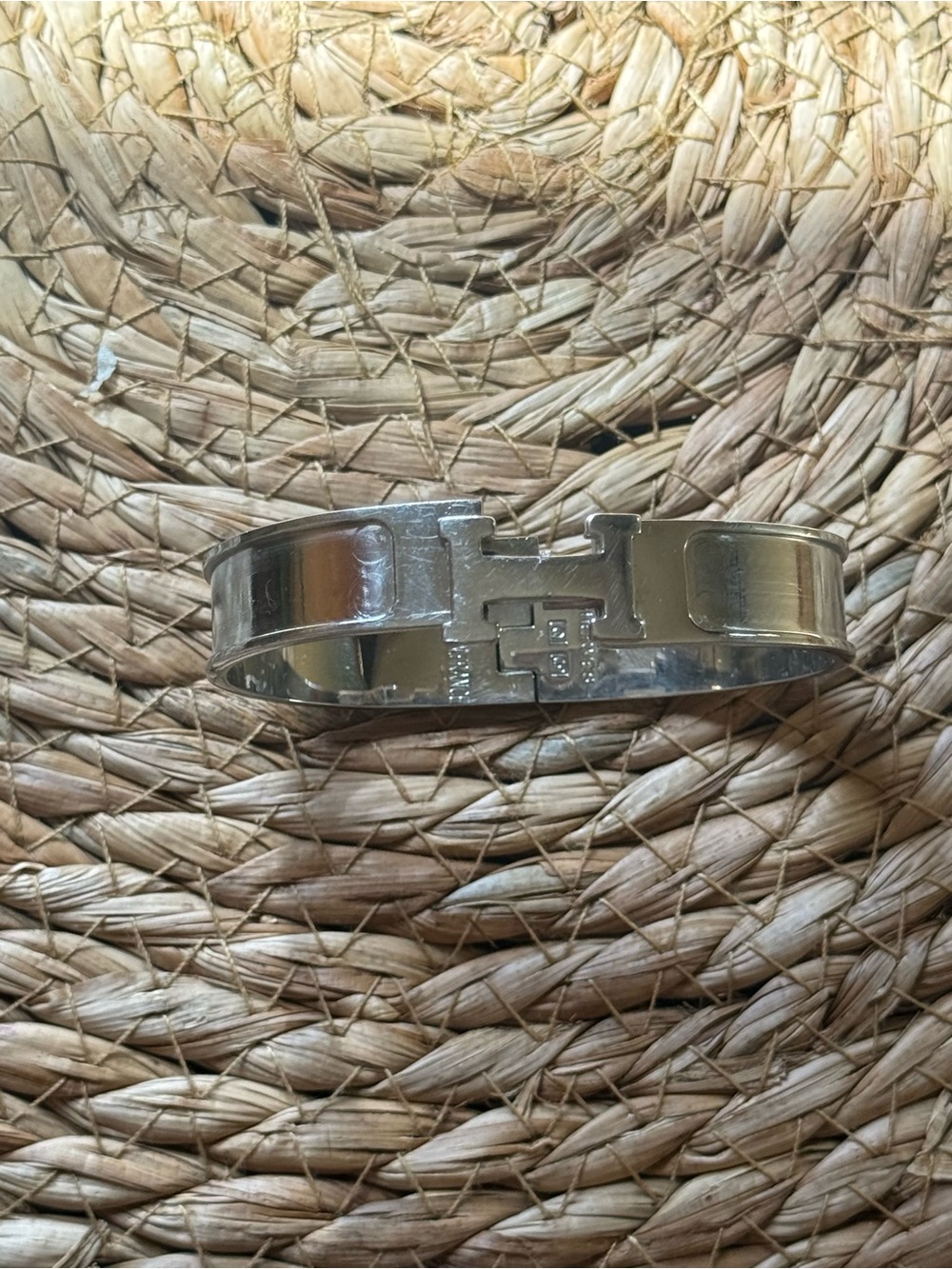 Authentic Hermès Clic H Silver Bracelet – As-Is | Minor Clasp Issue | PM Size